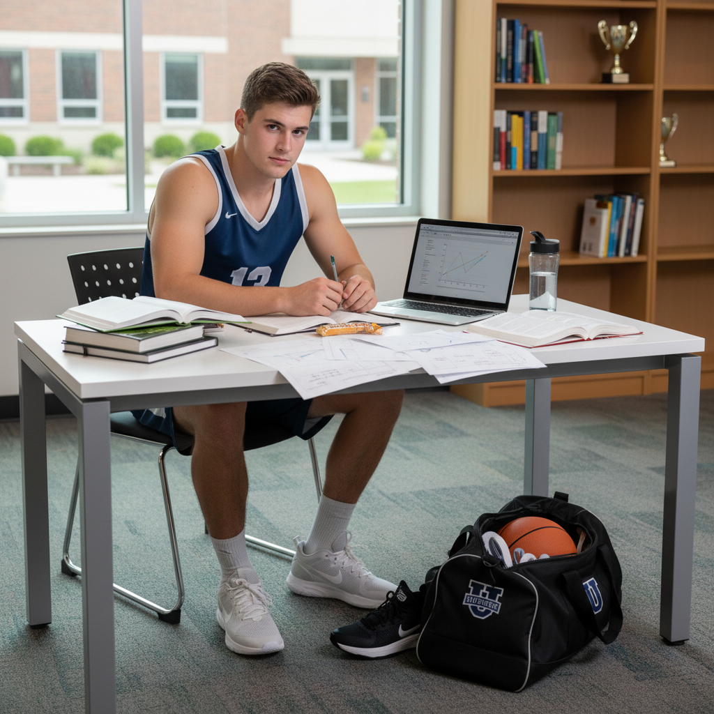 D4G student-athlete studying and managing academic responsibilities